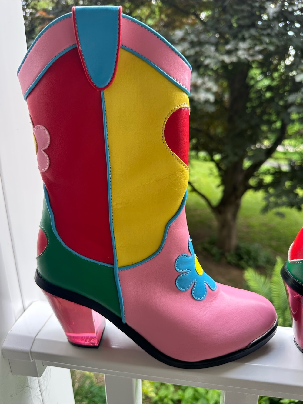 DELIA*S BY DOLLS KILL COLORBLOCK COWBOY BOOTS SIZE 7 - Picture 13 of 14